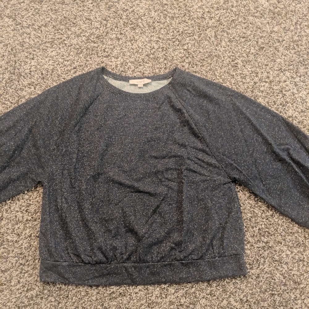 LOFT boucle puff sleeve sweatshirt